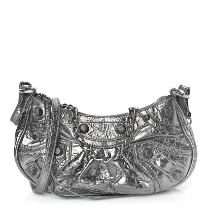 Balenciaga Metallic Agneau Arena Le Cagole Purse With Chain Mini Silver 1 of 8