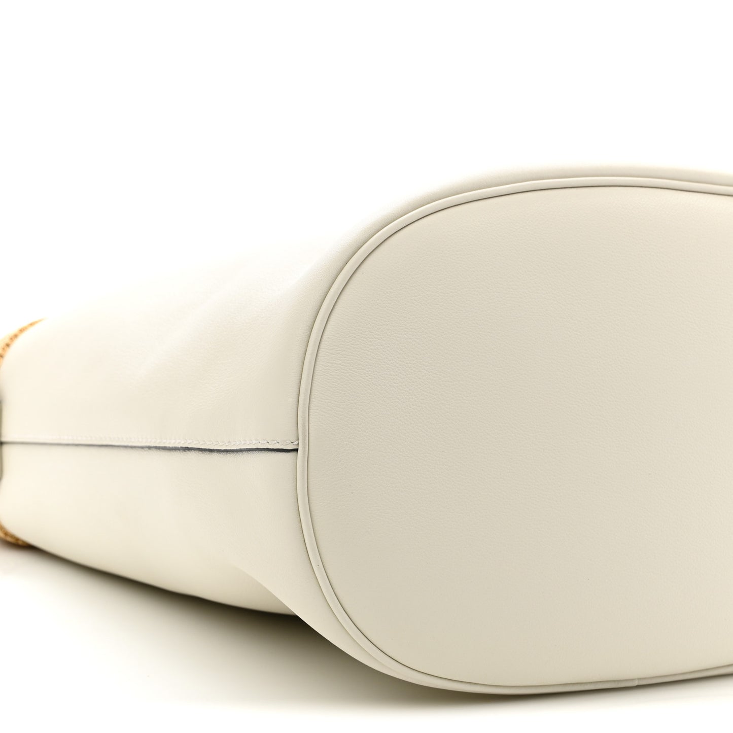 Calfskin Buckle Bag With Jeweled Belt White Black