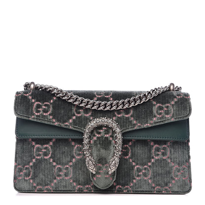 Gucci Velvet Moon Calfskin Crystal GG Monogram Small Dionysus Shoulder Bag Avio Dusty Pink Black Diamond 1 of 13