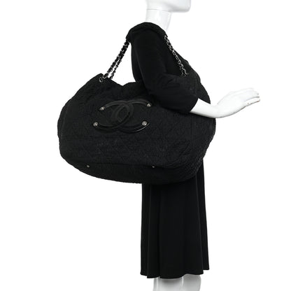 Chanel Nylon Quilted CC Logo Tote Black 2 of 17