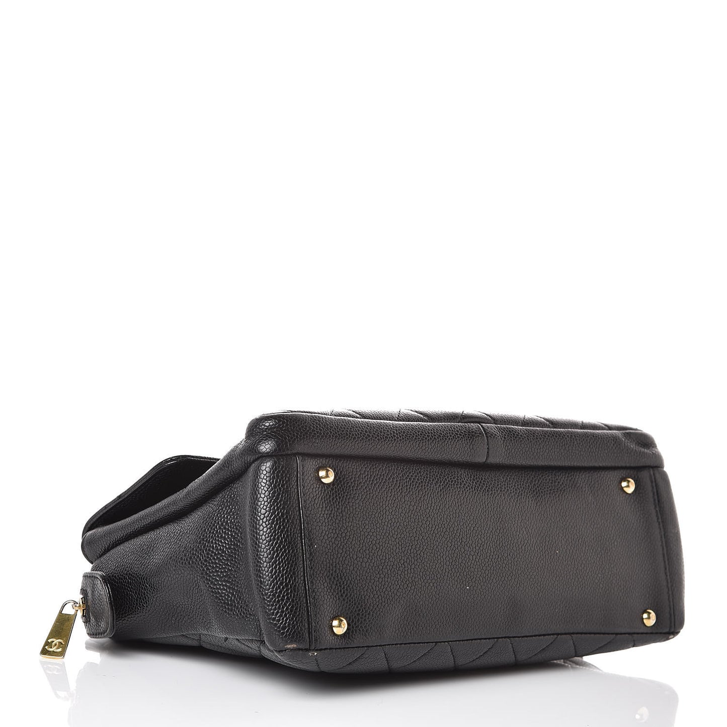 Caviar Quilted Flap Shoulder Bag Black