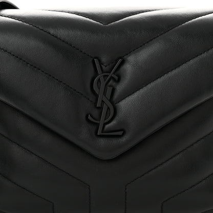 Saint Laurent Calfskin Y Quilted Monogram Monochrome Toy Loulou Crossbody Bag Black 8 of 11