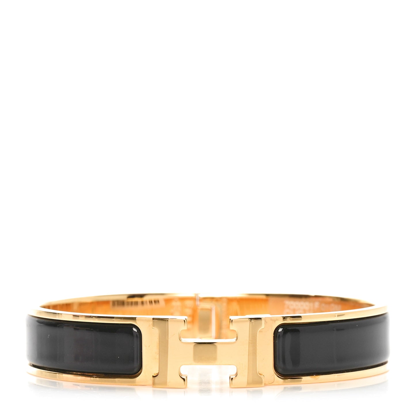Enamel Narrow Clic Clac H Bracelet GM Black