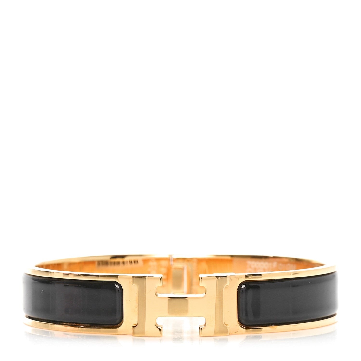 Hermes Enamel Narrow Clic Clac H Bracelet GM Black 1 of 5