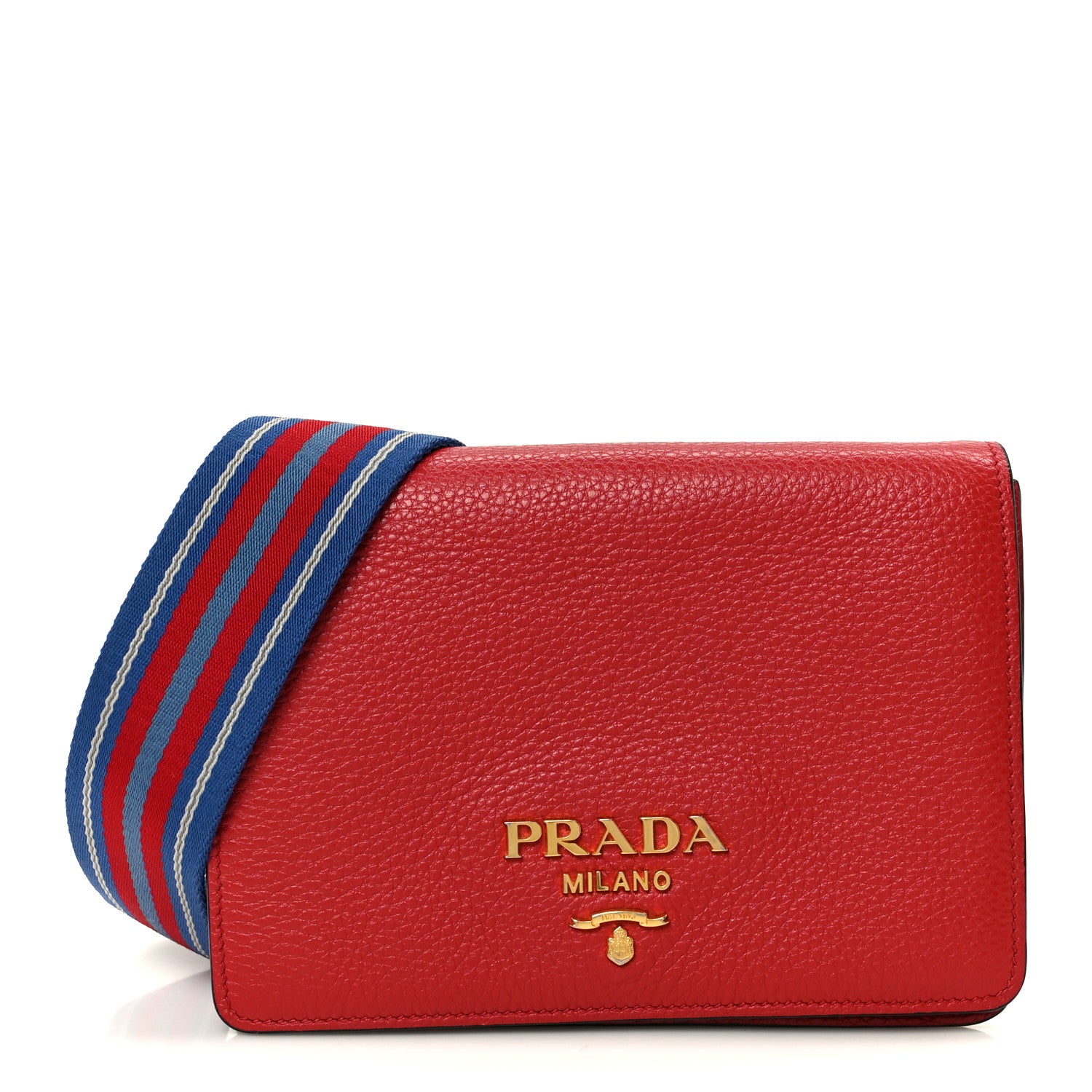 Prada Vitello Daino Flap Crossbody Rosso 1 of 10