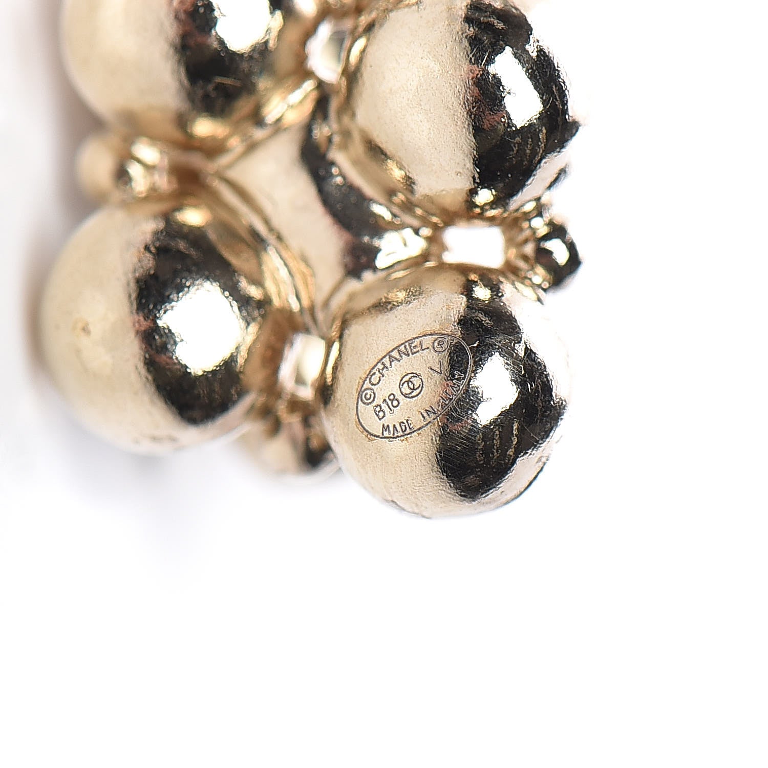 Chanel Crystal Resin CC Drop Earrings Light Gold Black 4 of 4