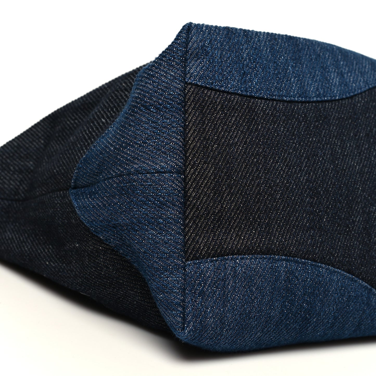 Denim Large Two Tone CC Shopping Tote Blue