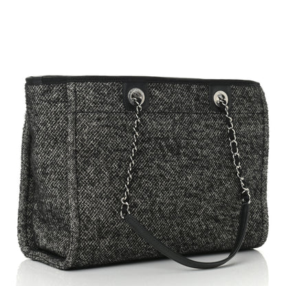 Chanel Mixed Fibers Calfskin Small Deauville Tote Black 3 of 10