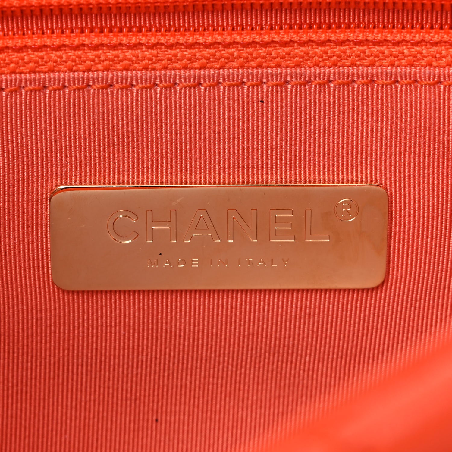Chanel Goatskin Quilted Medium Chanel 19 Flap Orange 6 of 15