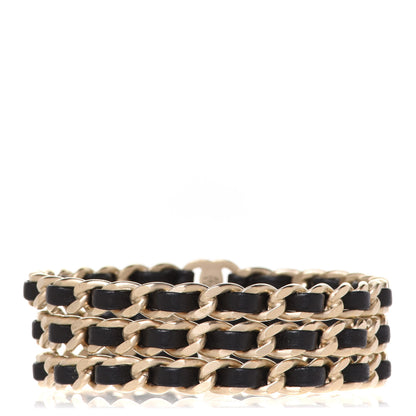Chanel Lambskin Chain Turnlock CC Bangle Set of 3 Black 3 of 6