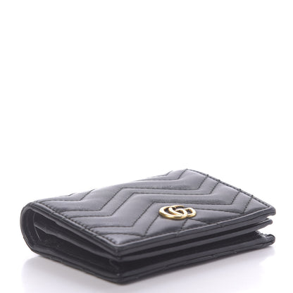 Gucci Calfskin Matelasse GG Marmont Card Case Wallet Black 4 of 11