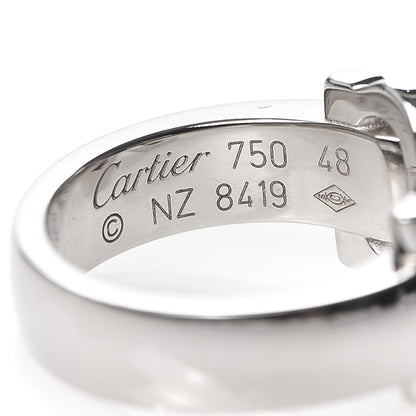 Cartier 18K White Gold Diamond C De Ring 48 4.5 4 of 4