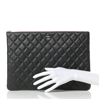 Chanel Lambskin Quilted Large Cosmetic Case Black 2 of 8