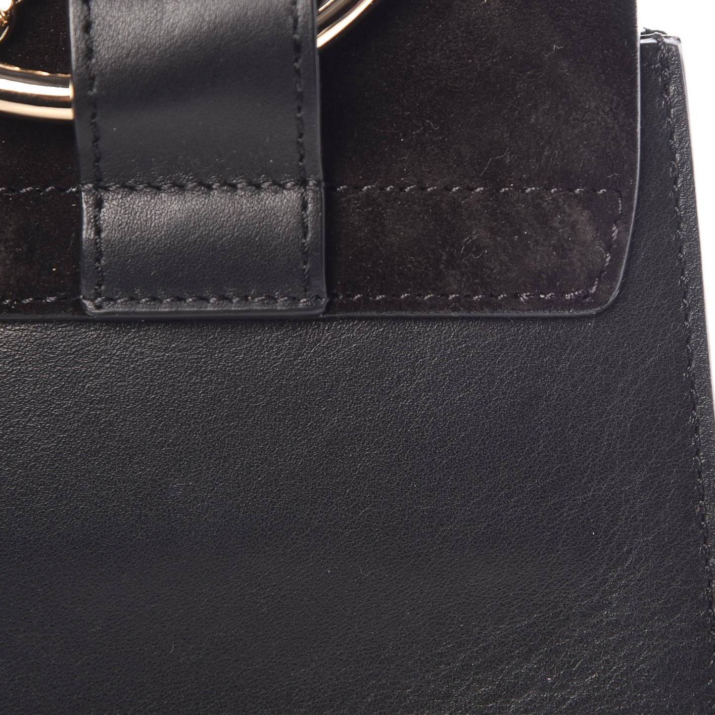 Suede Calfskin Mini Faye Bracelet Bag Black