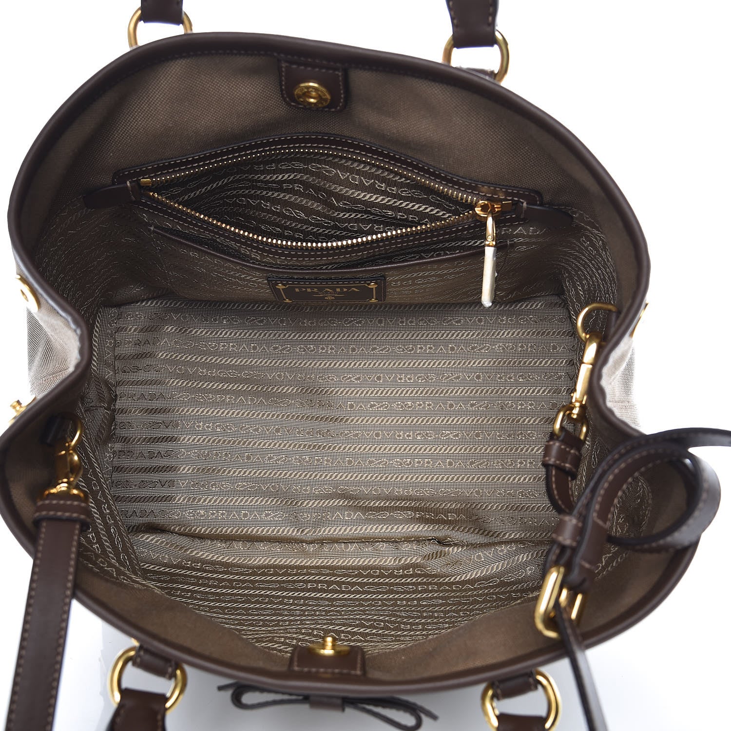 Prada Jacquard Logo Tote Corda Bruciato 5 of 9