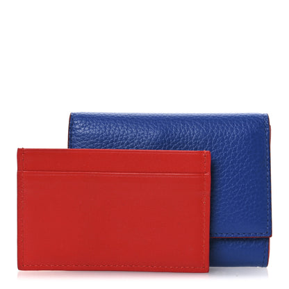 Versace Grained Calfskin Medusa Card Holder  Blue Rockerfeller Red 3 of 7