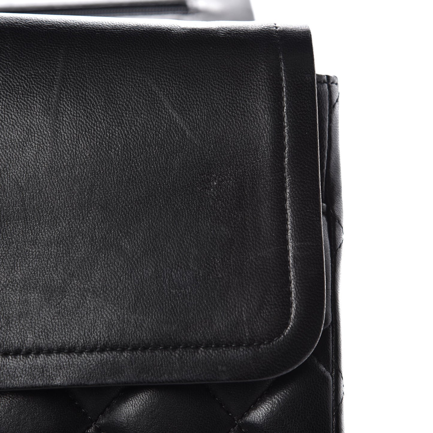 Lambskin Quilted Maxi Double Flap Black