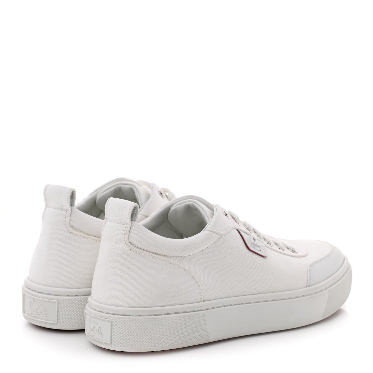 Christian Louboutin Toile Calfskin Simplerui Flat Sneakers 39.5 White 4 of 8