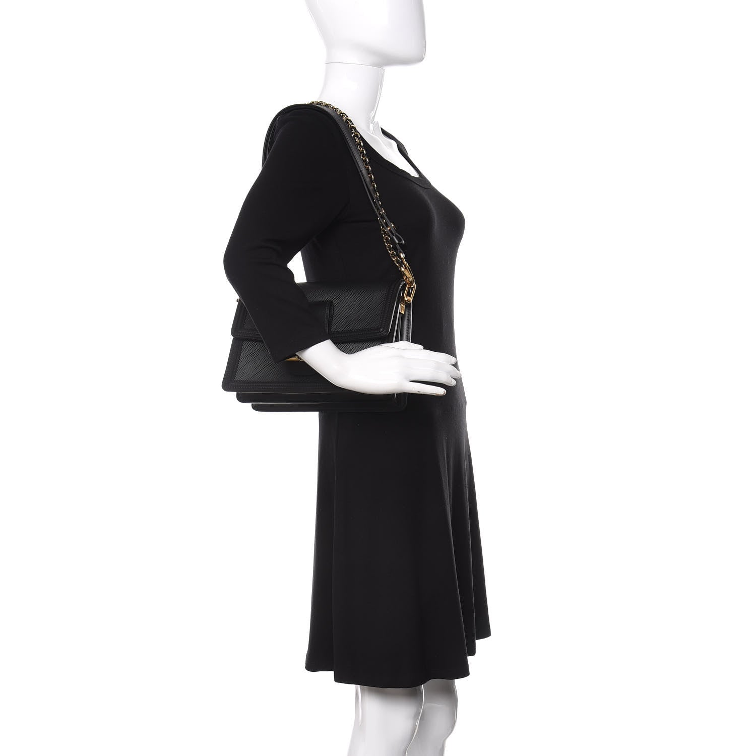 Louis Vuitton Epi Dauphine MM Black 2 of 9