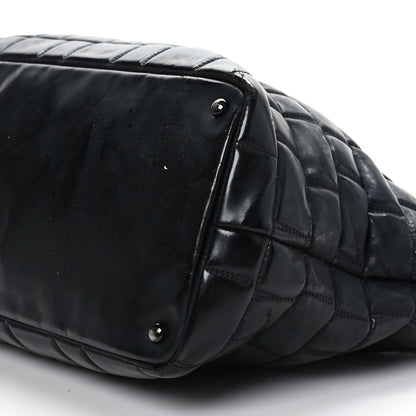 Chanel Vinyl Quilted Frozen Shopping Tote Black 9 of 10