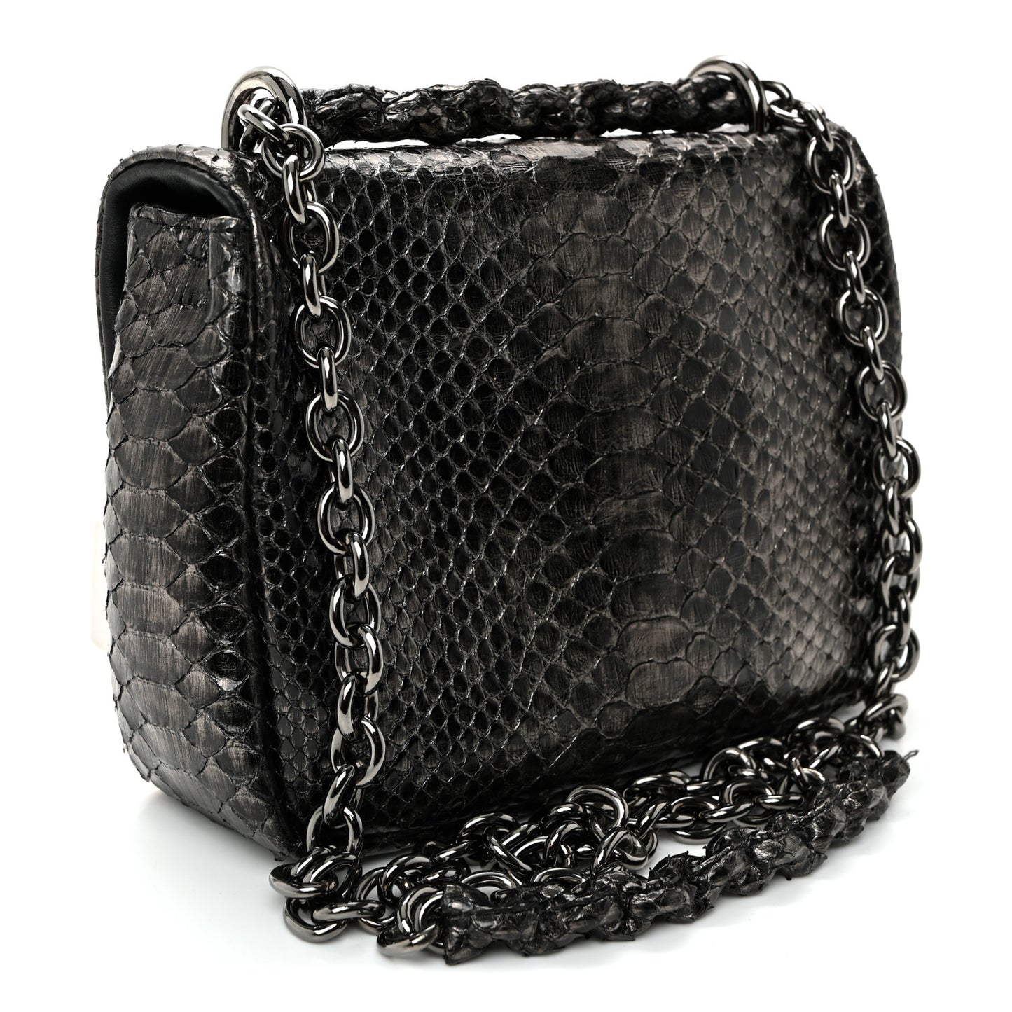 Snakeskin Natalia Shoulder Bag Black