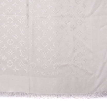 Louis Vuitton Wool Silk Monogram Shawl White 4 of 5