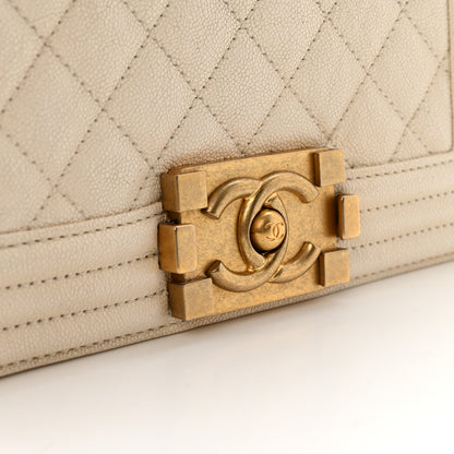 Chanel Caviar Quilted Small Boy Flap White 13 of 15