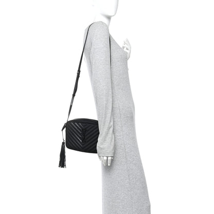 Saint Laurent Calfskin Matelasse Monogram Monochrome Lou Camera Bag Black 2 of 11