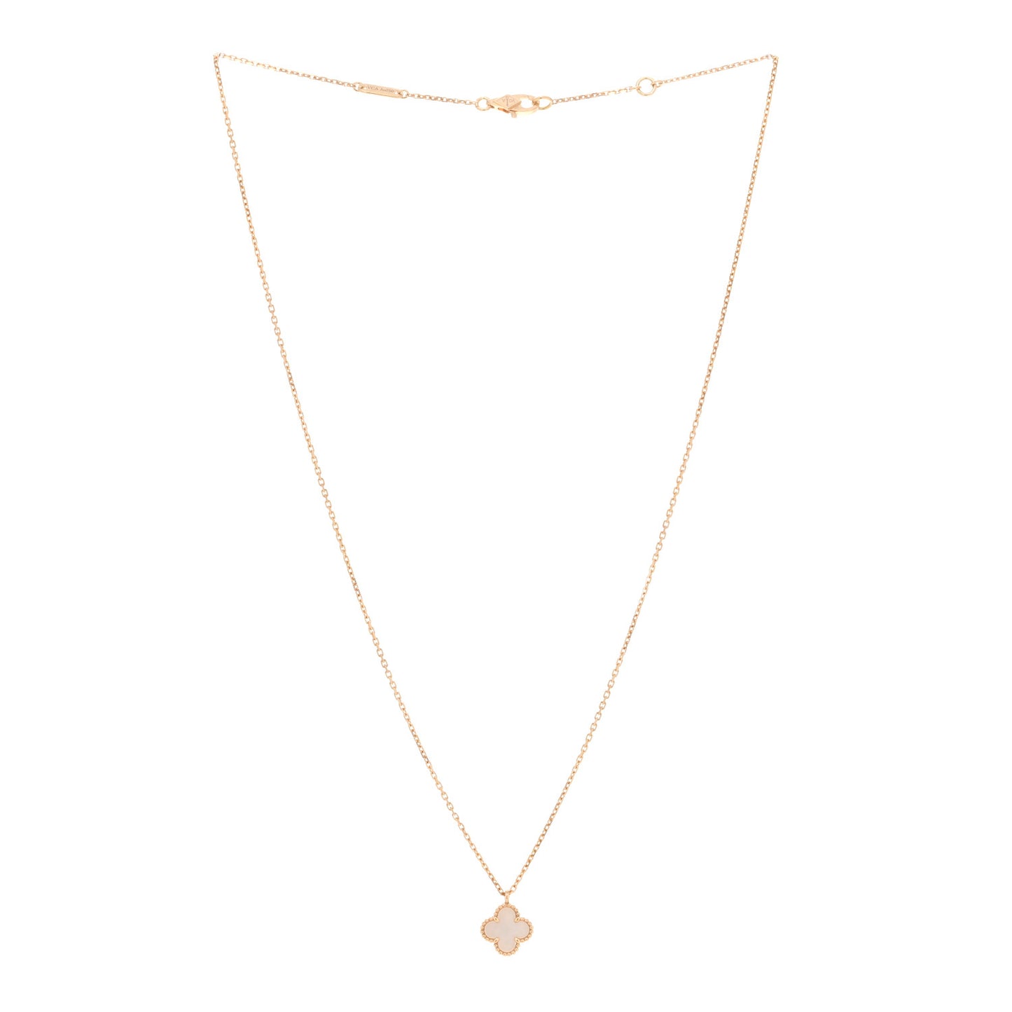 18K Yellow Gold Mother of Pearl Sweet Alhambra Pendant Necklace