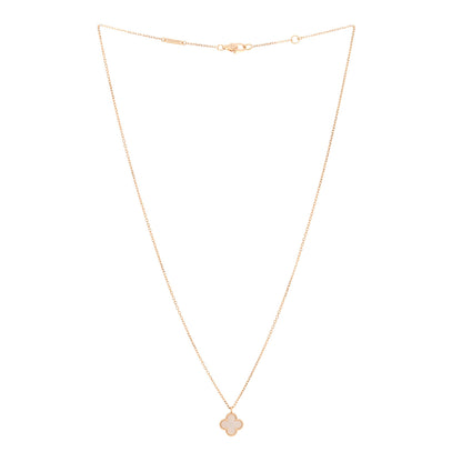 Van Cleef & Arpels 18K Yellow Gold Mother of Pearl Sweet Alhambra Pendant Necklace 3 of 5