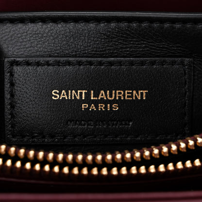 Saint Laurent Calfskin Y Quilted Monogram Small Loulou Chain Satchel Dark Legion Red 6 of 11