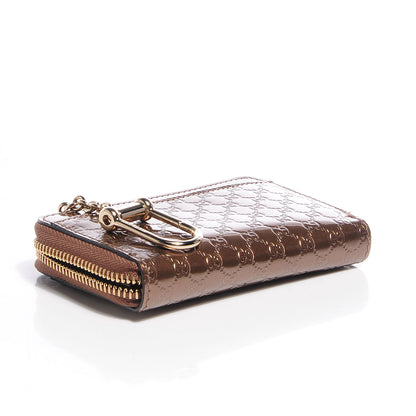 Gucci Shine Microguccissima Zip Around Key Ring Coin Case Acero 4 of 8
