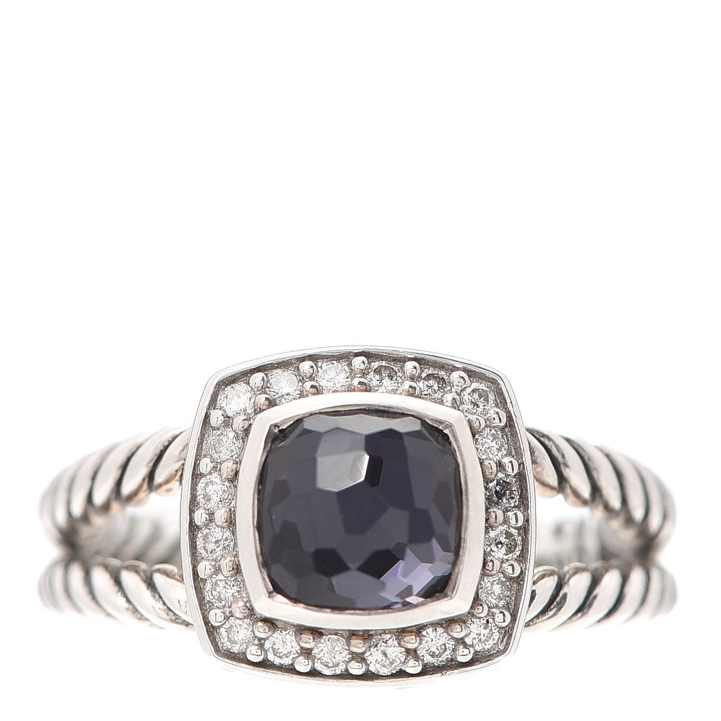Sterling Silver Diamond Black Orchid 7mm Petite Albion Ring 54 7