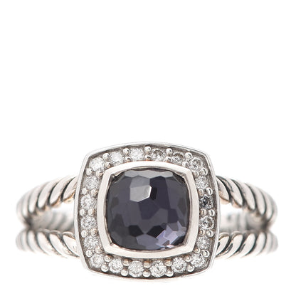 David Yurman Sterling Silver Diamond Black Orchid 7mm Petite Albion Ring 54 7 1 of 5