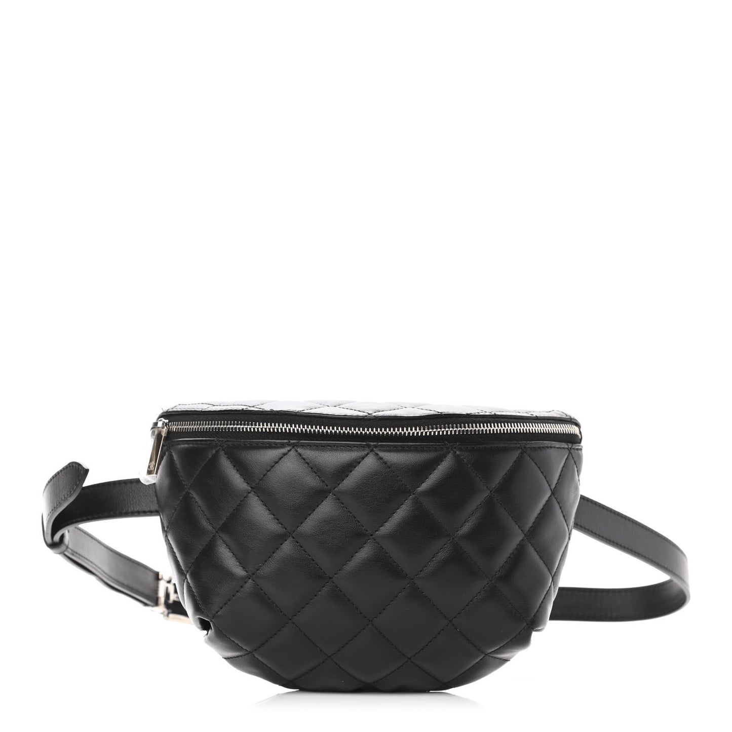 Lambskin Quilted Waist Belt Bag Black