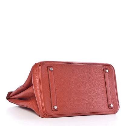Hermes Taurillon Clemence Birkin 35 Rouge Venetian 5 of 46