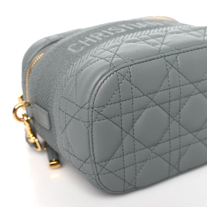 Christian Dior Lambskin Cannage Small Diortravel Vanity Case Grey 9 of 10