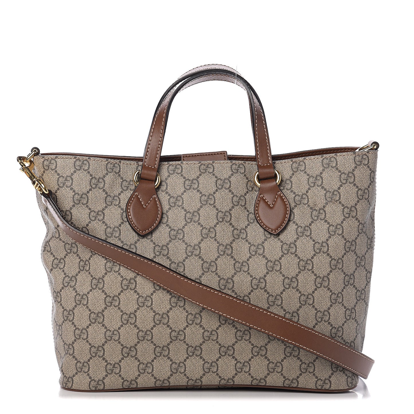 Soft GG Supreme Monogram Small Crossbody Tote Beige Cuir