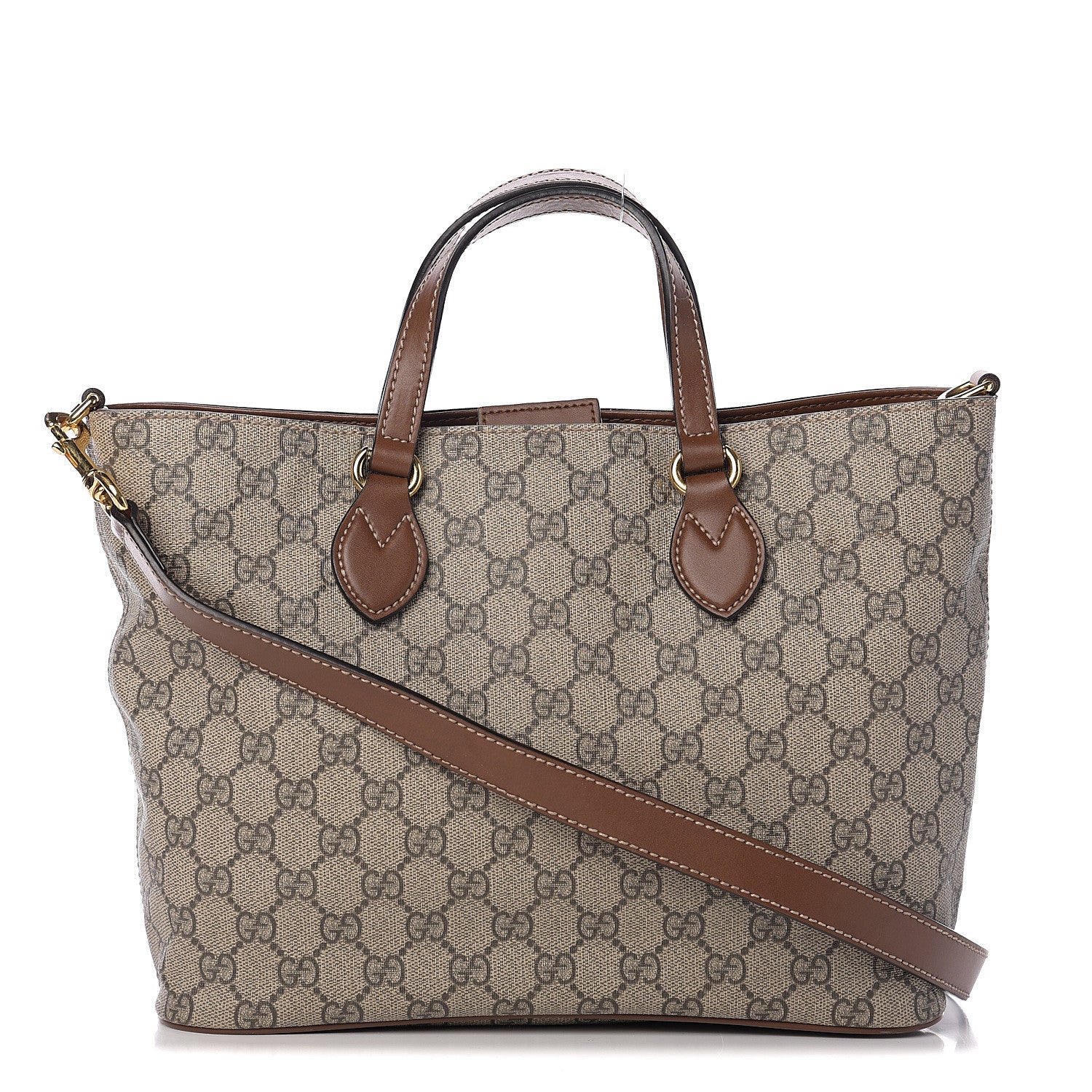 Gucci Soft GG Supreme Monogram Small Crossbody Tote Beige Cuir 1 of 11