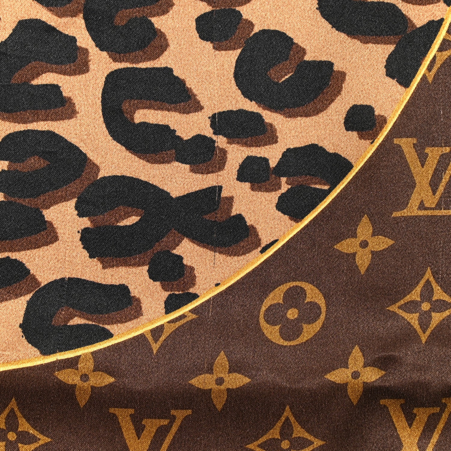 Louis Vuitton Silk Leopard Monogram Square Scarf 5 of 5