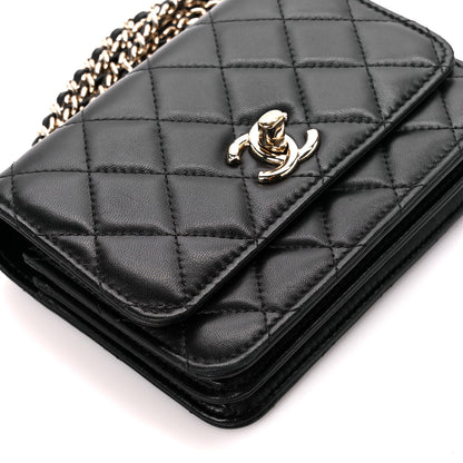 Chanel Lambskin Quilted Mini Trendy CC Wallet On Chain WOC Black 13 of 14
