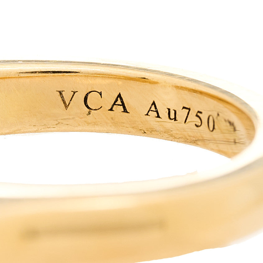 Van Cleef & Arpels 18K Yellow Gold Malachite Magic Alhambra Between the Finger Ring 50 5.25 4 of 8