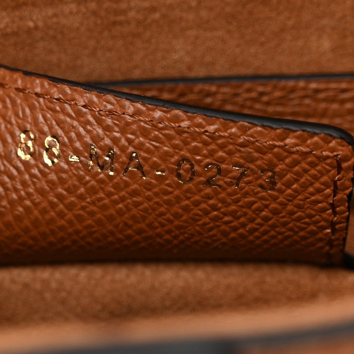 Grained Calfskin Saddle Bag With Strap Camello
