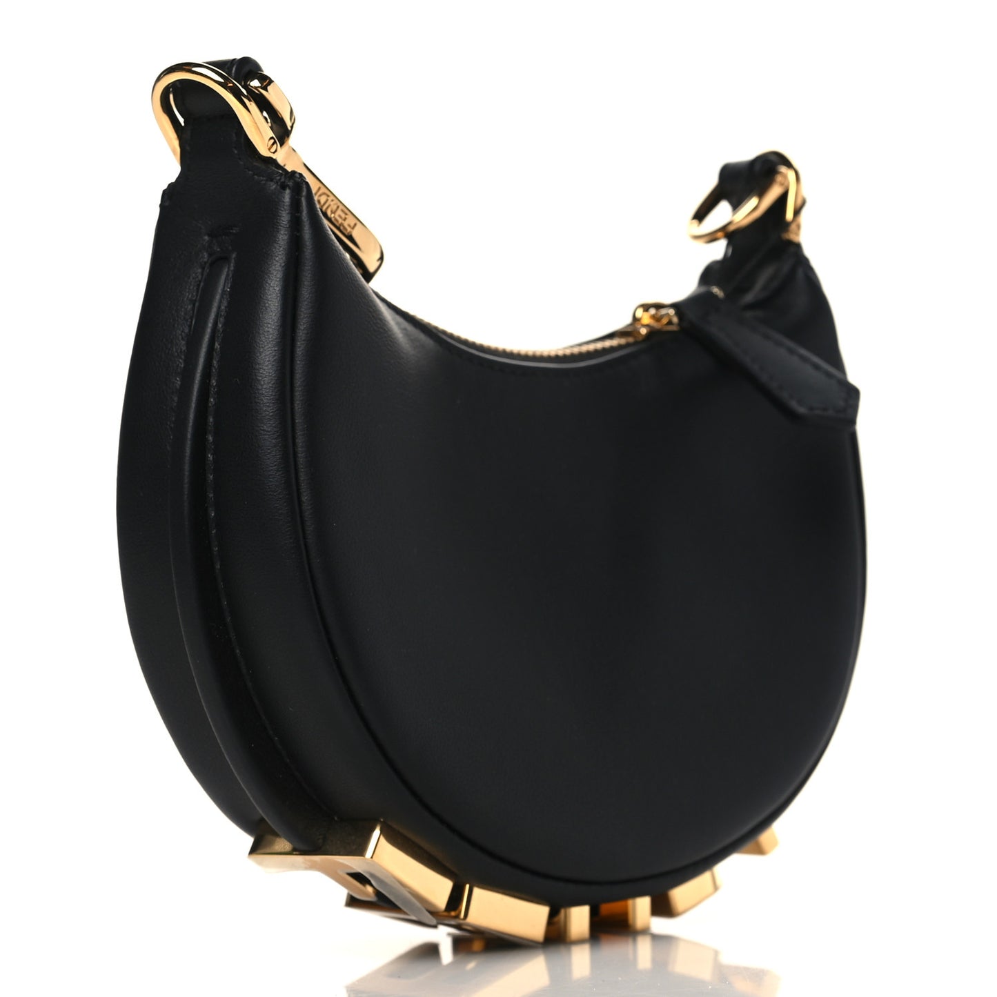 Vitello Grace Matte Nano Fendigraphy Hobo Charm Black