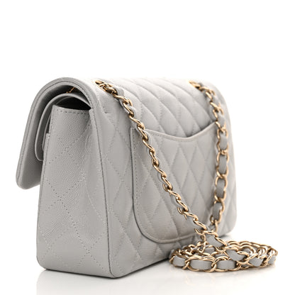 Chanel Caviar Quilted Small Double Flap Grey 3 of 14