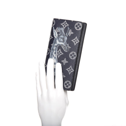 Louis Vuitton Savane Monogram Chapman Giraffe Brazza Wallet Encre 2 of 7