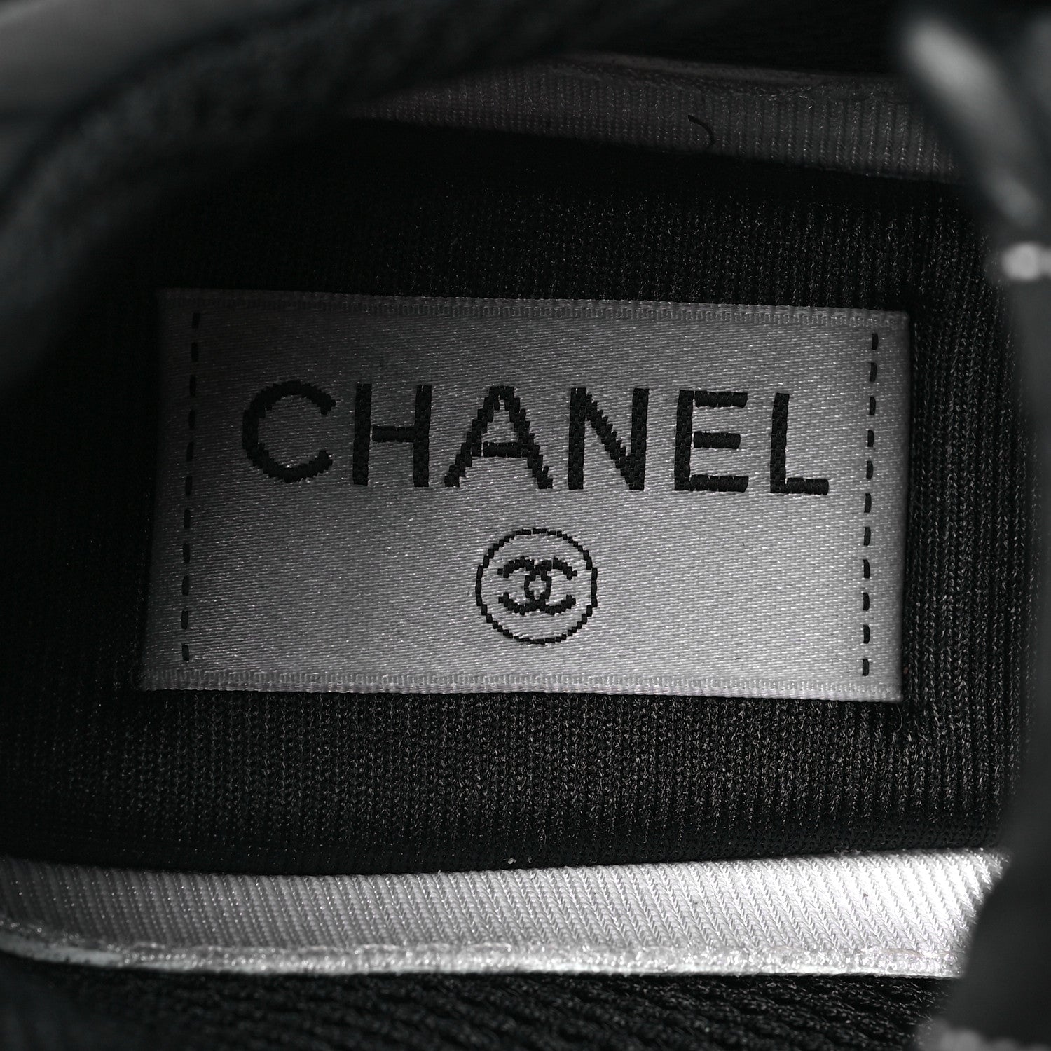 Chanel Calfskin Mesh Lycra Suede Womens Logo Sneakers 39.5 Black 7 of 7