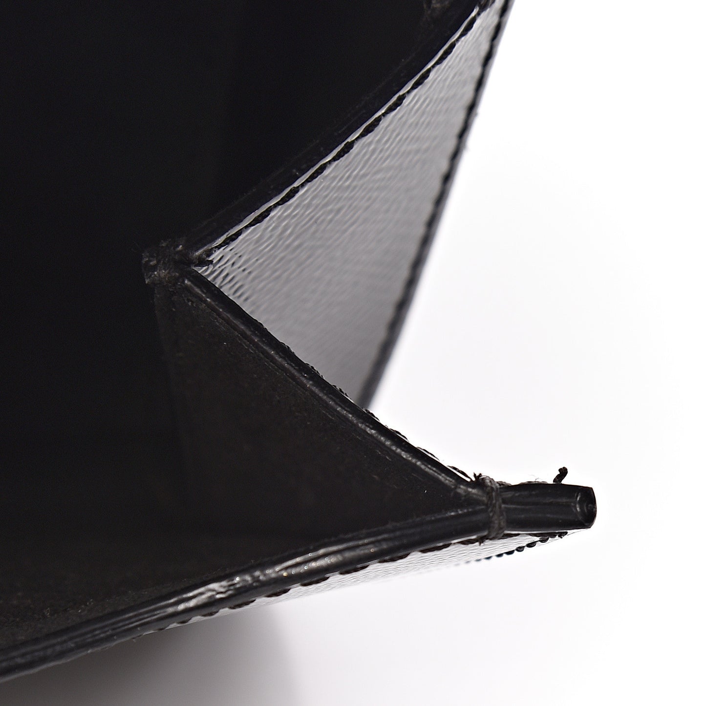 Textured Patent Calfskin Mini Pandora Box Crossbody Bag Black
