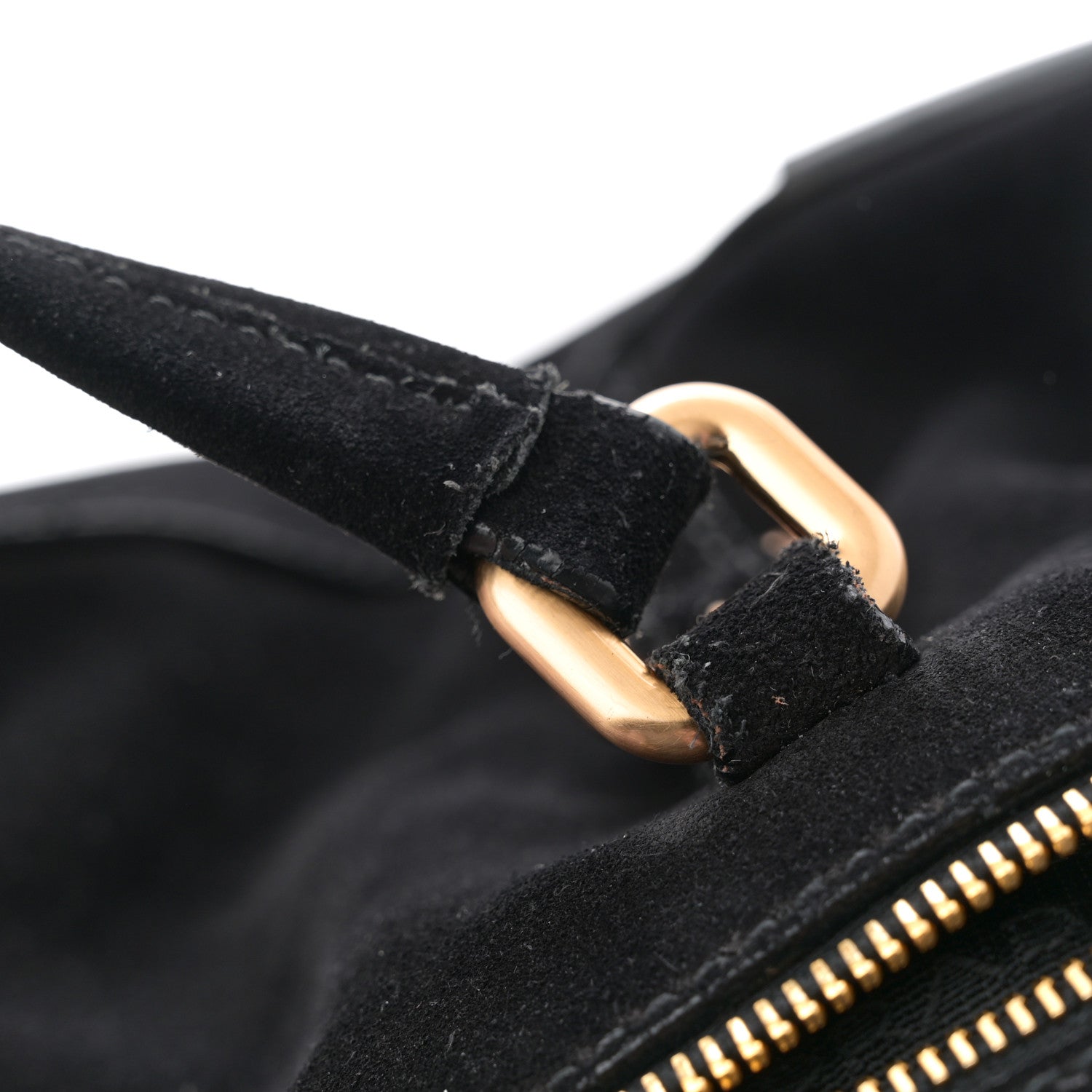 Prada Suede Easy Foldover Pushlock Satchel Black 11 of 13