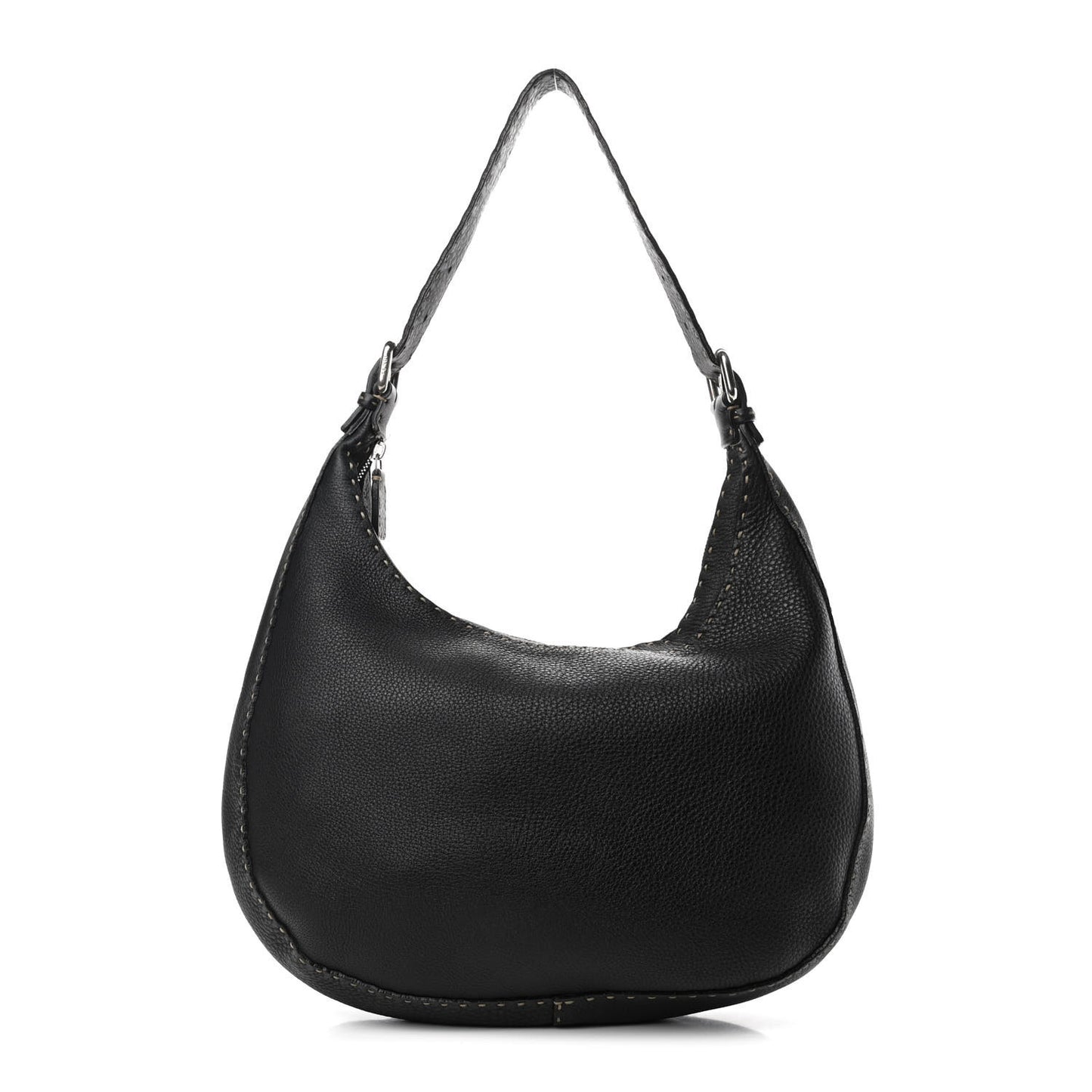 Calfskin Romano Selleria Hobo Black